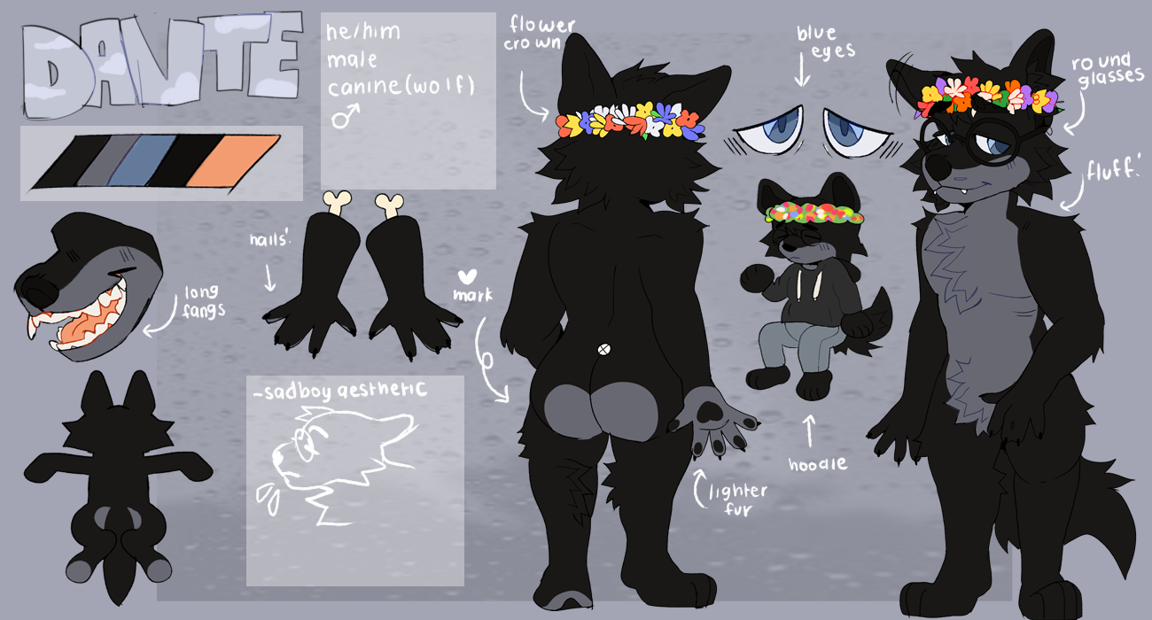 Hyperdefined's fursona reference sheet